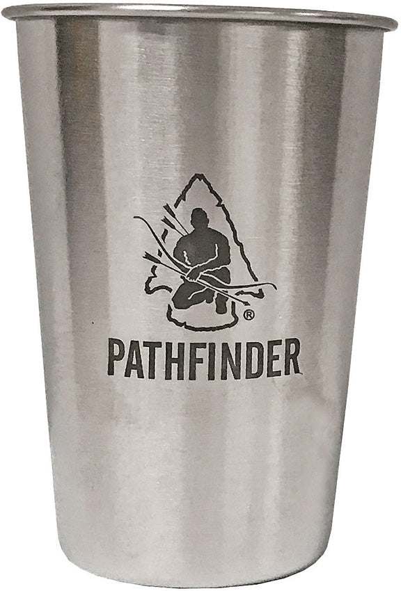 Pathfinder Pint Logo Stainless Steel One Piece Construction 16oz 018 -Pathfinder - Survivor Hand Precision Knives & Outdoor Gear Store