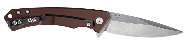 Case XX Marilla EDC Frame Folding Knife 3.75" S35VN Steel Drop Point Blade Brown Anodized Aluminum/Black G10 Inlay Handle 25885 -Case Cutlery - Survivor Hand Precision Knives & Outdoor Gear Store