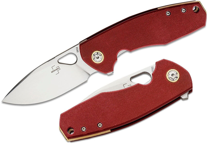 Boker Plus Little Friend Linerlock Folding Knife 3.03" CPM-S35VN Steel Blade Burgundy G10 Handle 01BO385 -Boker Plus - Survivor Hand Precision Knives & Outdoor Gear Store