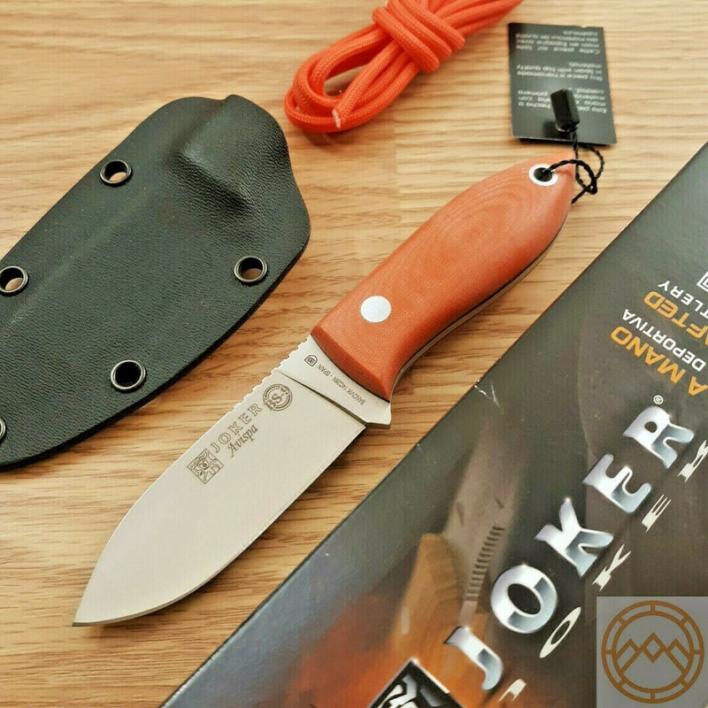 Joker Avispa Fixed Knife 3.25" Sandvik 14C28N Steel Blade Orange Micarta Handle CN117 -Joker - Survivor Hand Precision Knives & Outdoor Gear Store