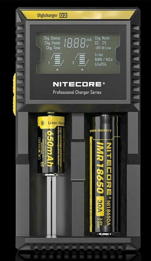 Nitecore Digicharger Battery Charger Independent Simultaneous LCD Panel Displays Made From ABS D2 -Nitecore - Survivor Hand Precision Knives & Outdoor Gear Store