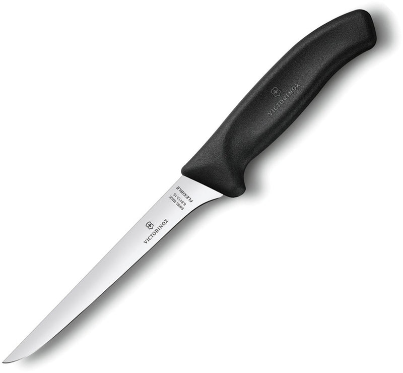 Victorinox Boning Narrow Flex Kitchen Knife 6" Stainless Steel Blade Black Fibrox Handle 6841315 -Victorinox - Survivor Hand Precision Knives & Outdoor Gear Store