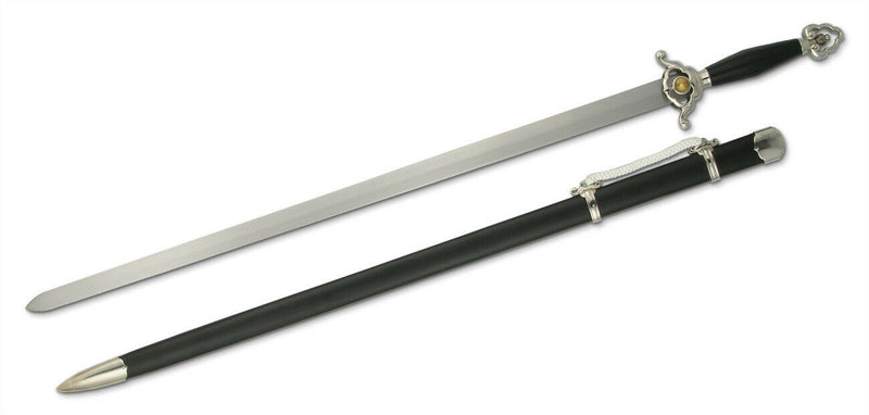 CAS Hanwei Tai Chi Fixed Sword 32" Carbon Steel Blade Black Synthetic Handle 2008C -CAS Hanwei - Survivor Hand Precision Knives & Outdoor Gear Store