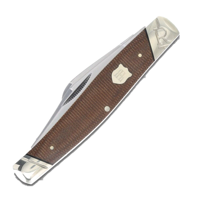 Rough Ryder Stockman Pocket Knife Stainless Steel Blades Brown Burlap Micarta Handle 2334 -Rough Ryder - Survivor Hand Precision Knives & Outdoor Gear Store