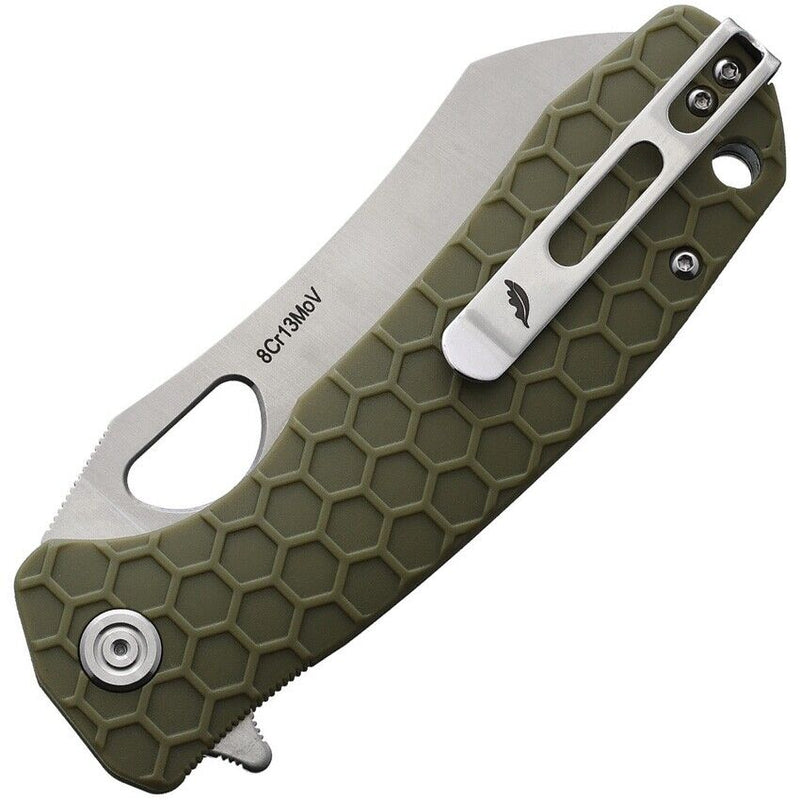 Honey Badger Knives Linerlock Folding Knife 3.63" 8Cr13MoV Steel Warncleaver Blade Green Textured GRN Handle 1033 -Honey Badger Knives - Survivor Hand Precision Knives & Outdoor Gear Store