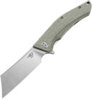 Bestech Knives Cubis Folding Knife 3.13" D2 Tool Steel Blade Beige Canvas Micarta Handle KG42B -Bestech Knives - Survivor Hand Precision Knives & Outdoor Gear Store