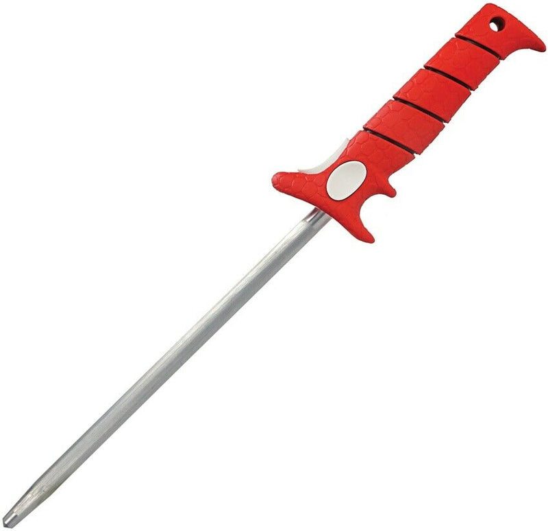 Bubba Blade Sharpening Rod 9.5" Round Steel Red TPR Handle W/Lanyard Hole 1STBP -Bubba Blade - Survivor Hand Precision Knives & Outdoor Gear Store