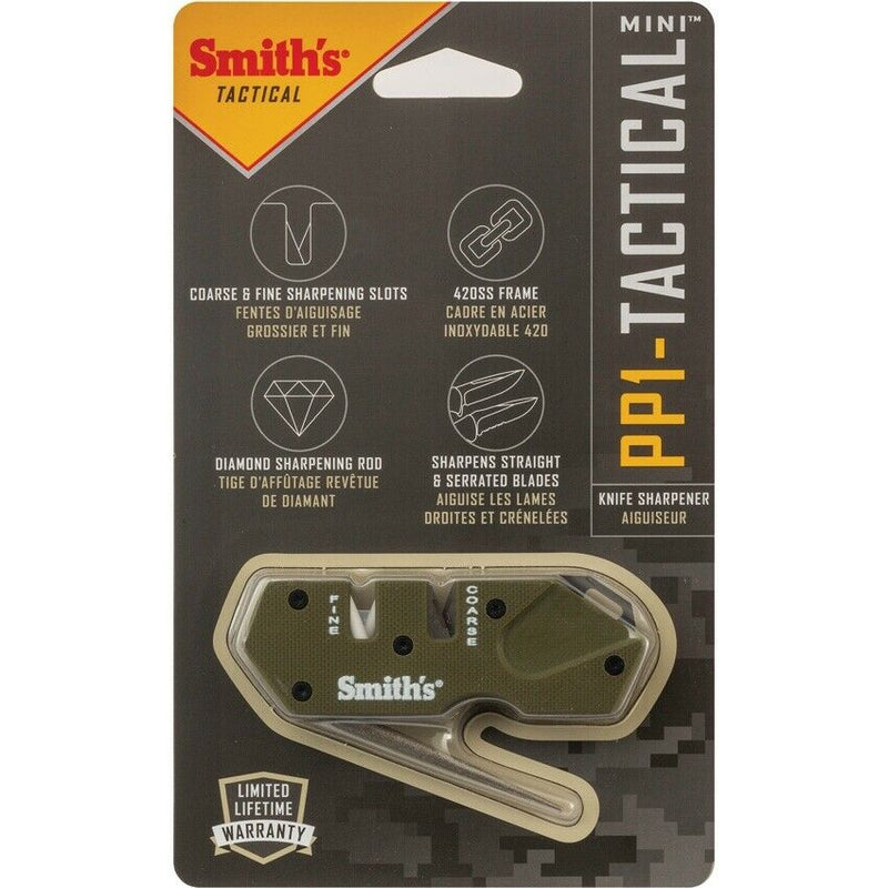 Smith's Sharpeners PP1 Mini Tactical Sharpener Diamond Rod Ceramic Carbide Green 50984 -Smith´s Sharpeners - Survivor Hand Precision Knives & Outdoor Gear Store