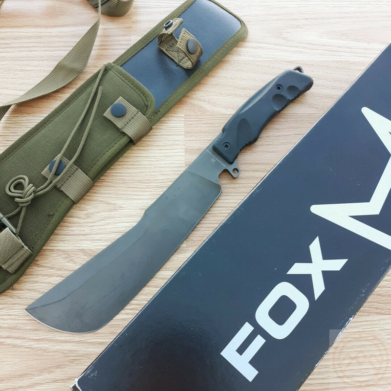 Fox Golok Hitam Fixed Machete 8.88" N690 Steel Blade Black Forprene Handle 9CM02B -Fox - Survivor Hand Precision Knives & Outdoor Gear Store