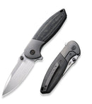 We Knife Co Nitro Mini Folding Knife 3.13" CPM-20CV Steel Drop Point Blade Black Linen Micarta Handle 220153 -We Knife Co - Survivor Hand Precision Knives & Outdoor Gear Store