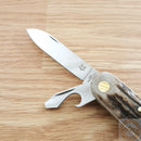 Fox Scout Multi Tool Pocket Knife Stainless Steel Blades Stag Handle 2266CE -Fox - Survivor Hand Precision Knives & Outdoor Gear Store