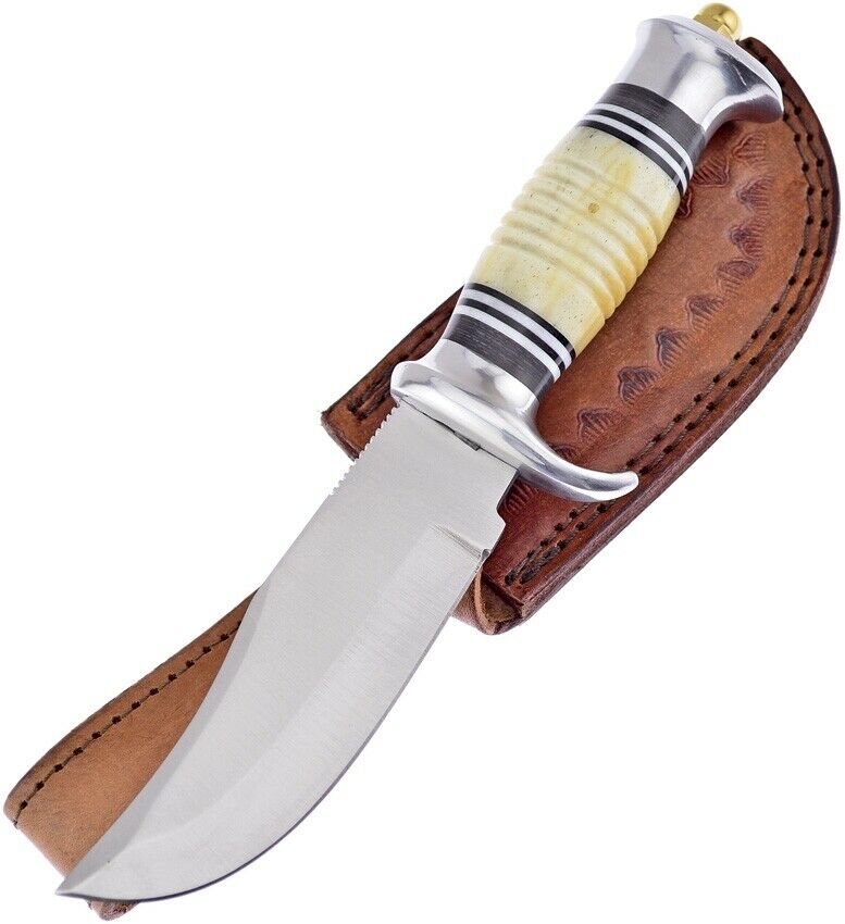 Frost Cutlery Black Hills Skinner Fixed Knife 5" Stainless Steel Blade Bone Handle KH220 -Frost Cutlery - Survivor Hand Precision Knives & Outdoor Gear Store