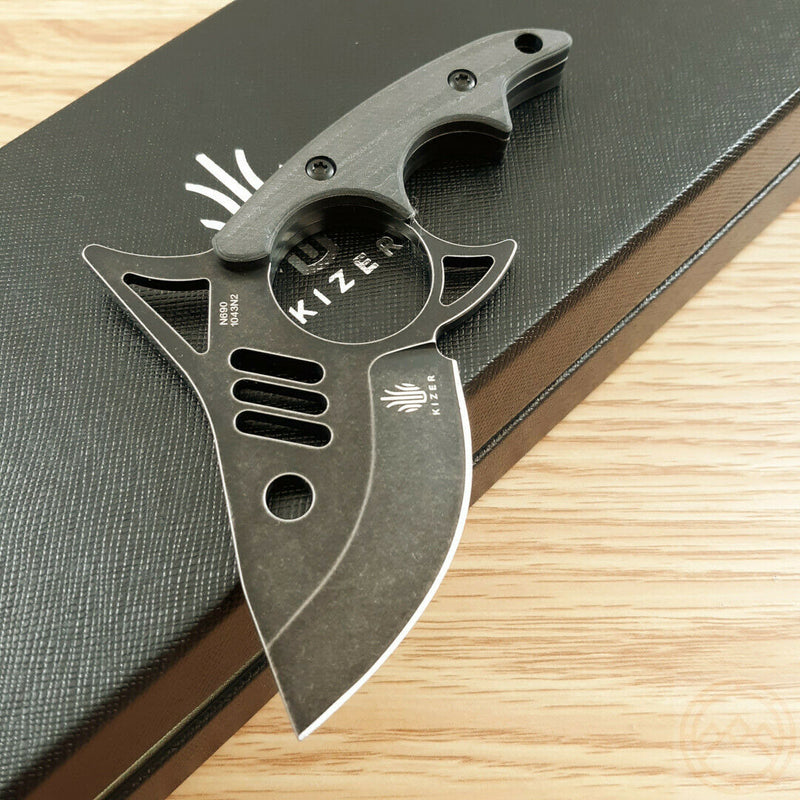 Kizer Cutlery Shark Fixed Knife 2.5" Bohler N690 Steel Blade Carbon Fiber Handle 1043N2 -Kizer Cutlery - Survivor Hand Precision Knives & Outdoor Gear Store
