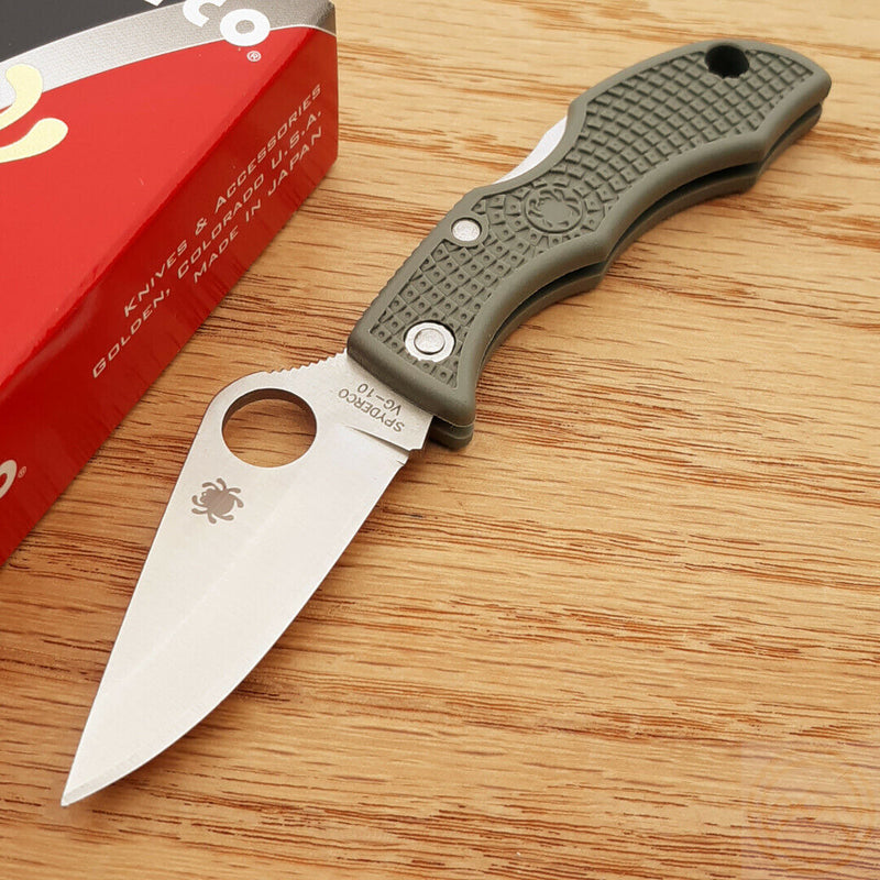 Spyderco Ladybug 3 Lockback Folding Knife 1.88" VG-10 Steel Blade Green FRN Handle LFGP3 -Spyderco - Survivor Hand Precision Knives & Outdoor Gear Store