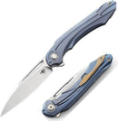 Bestech Knives WIBRA Frame Folding Knife 3.5" Bohler M390 Steel Blade Blue Anodized Titanium Handle KT2001B -Bestech Knives - Survivor Hand Precision Knives & Outdoor Gear Store