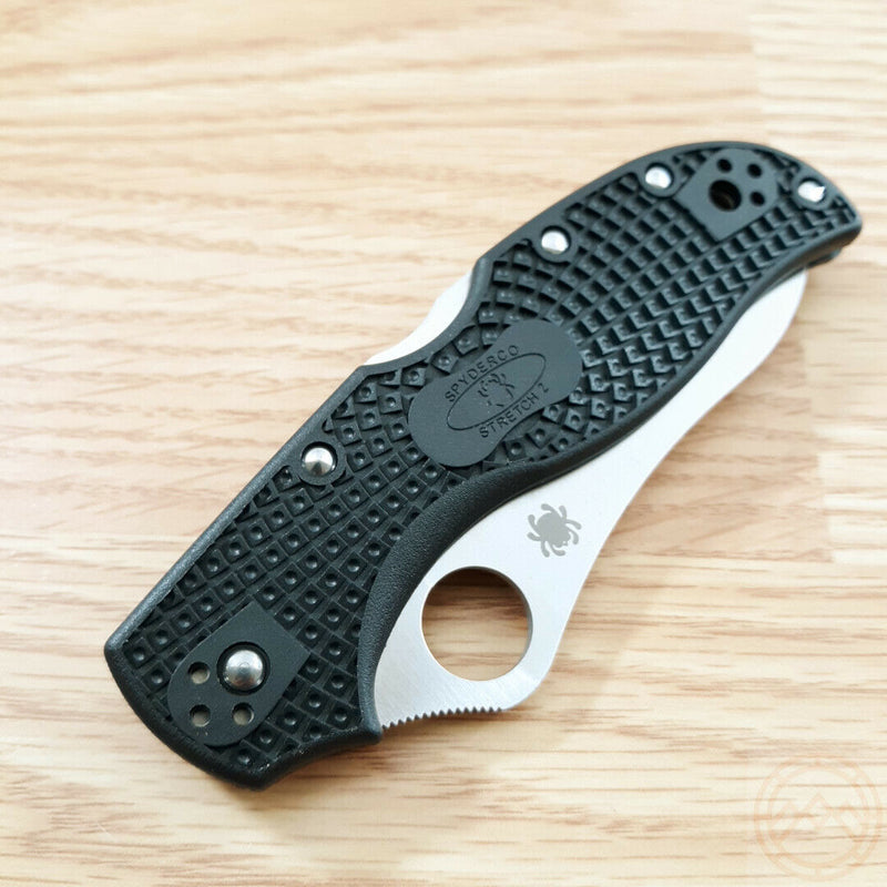 Spyderco Stretch 2 Lockback Folding Knife 3.5" VG-10 Steel Blade Black Textured FRN Handle 90PBK2 -Spyderco - Survivor Hand Precision Knives & Outdoor Gear Store