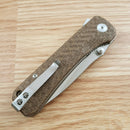 QSP Knife Linerlock Folding Knife 3.25" 14C28N Steel Blade Brown Micarta Handle 131G -QSP Knife - Survivor Hand Precision Knives & Outdoor Gear Store