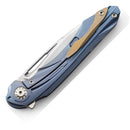 Bestech Knives WIBRA Frame Folding Knife 3.5" Bohler M390 Steel Blade Blue Anodized Titanium Handle KT2001B -Bestech Knives - Survivor Hand Precision Knives & Outdoor Gear Store