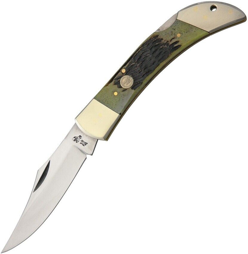 Frost Cutlery Lockback Folding Knife 3.5" Stainless Steel Blade Green Jigged Bone Handle 14127AGB -Frost Cutlery - Survivor Hand Precision Knives & Outdoor Gear Store