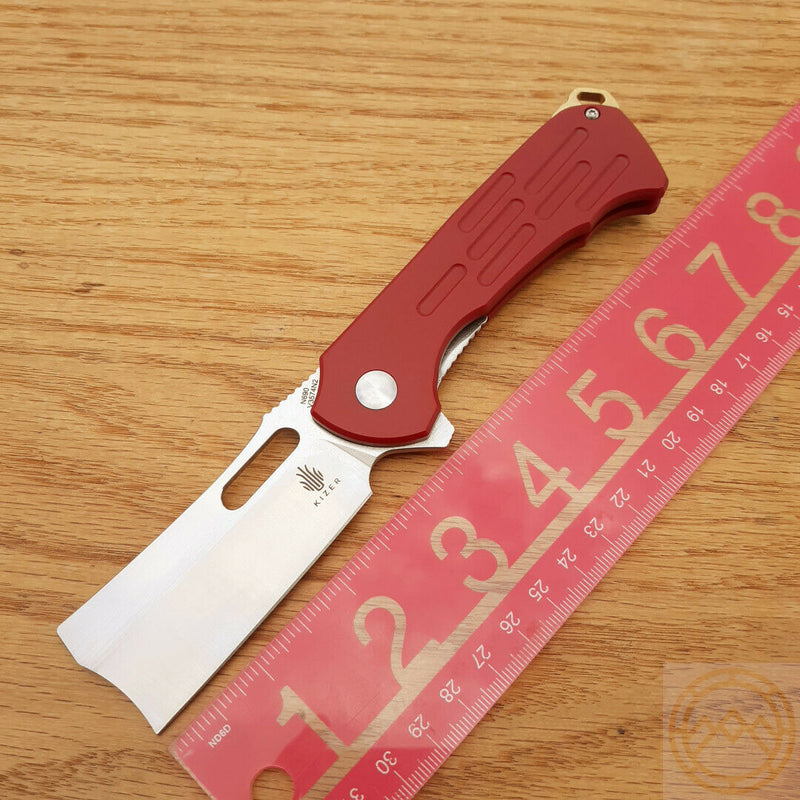 Kizer Cutlery Quatch Folding Knife 3" N690 Steel Blade Red Micarta Handle V3574N2 -Kizer Cutlery - Survivor Hand Precision Knives & Outdoor Gear Store