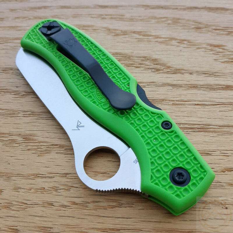 Spyderco Atlantic Salt Lockback Folding Knife 3.63" LC 200 N Tool Steel Blade Green Bi-Directional Texture FRN Handle 89FSGR -Spyderco - Survivor Hand Precision Knives & Outdoor Gear Store