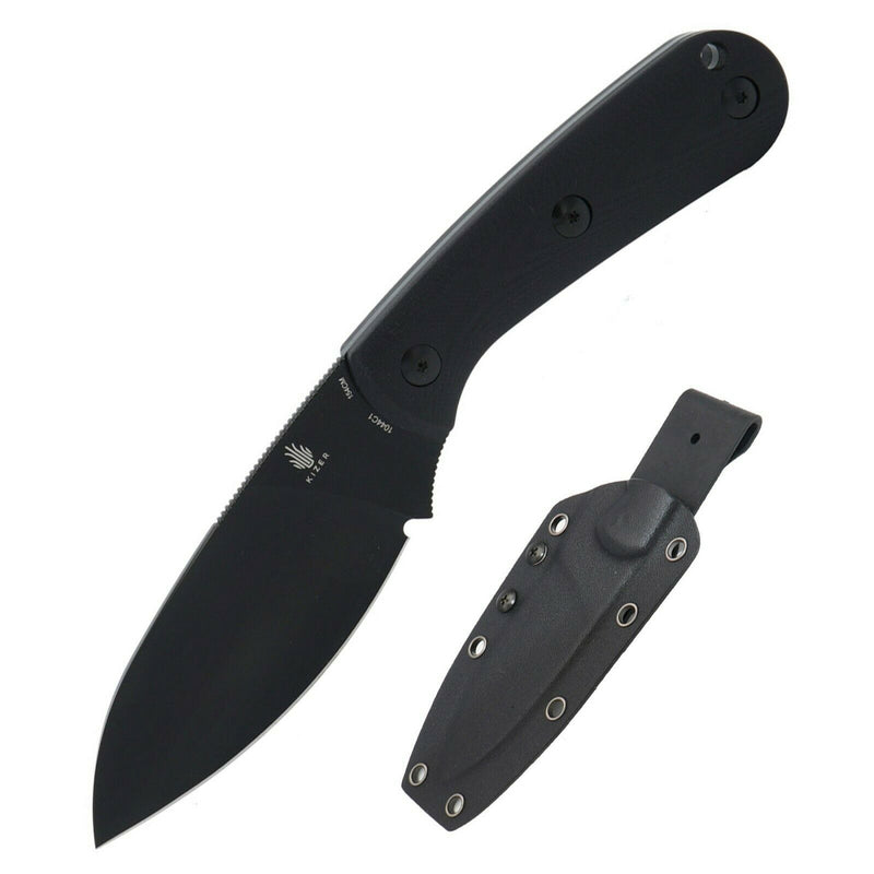 Kizer Cutlery Baby Fixed Knife 4" Black Finish 154CM Steel Blade Black G10 Handle 1044C1 -Kizer Cutlery - Survivor Hand Precision Knives & Outdoor Gear Store