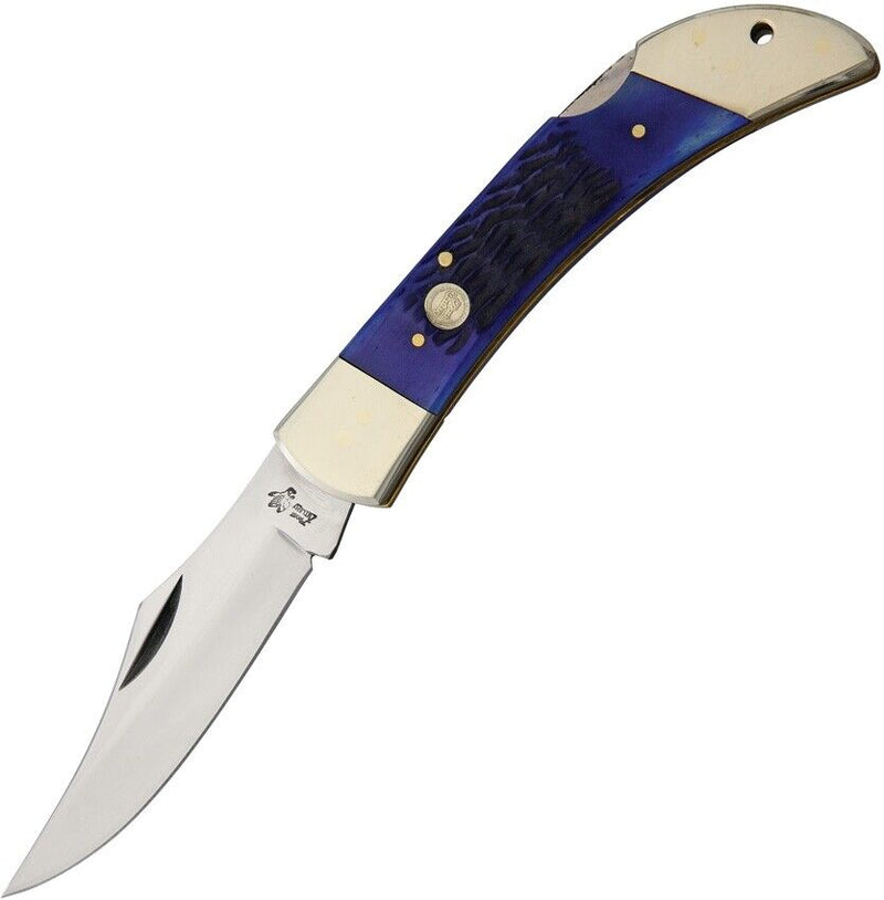 Frost Cutlery Hunter Folding Knife 3.5" Stainless Steel Blade Blue Bone Handle 14127BLPB -Frost Cutlery - Survivor Hand Precision Knives & Outdoor Gear Store