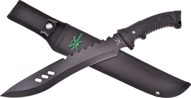 Frost Cutlery Bowie Fixed Knife 9.75" Stainless Steel/Sawback Blade Black Rubber Handle X17B -Frost Cutlery - Survivor Hand Precision Knives & Outdoor Gear Store