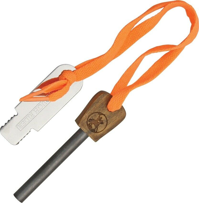 Rough Ryder Fire Starter Wood Handle Magnesium Shaft Striker Neon-Orange Lanyard 1041 -Rough Ryder - Survivor Hand Precision Knives & Outdoor Gear Store