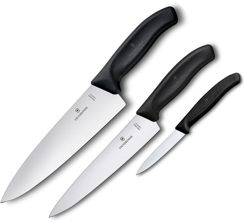 Victorinox Swiss Classic Chef's Set 3pc Kitchen Knife High Carbon Steel Blade Synthetic Handle 6806320X1 -Victorinox - Survivor Hand Precision Knives & Outdoor Gear Store