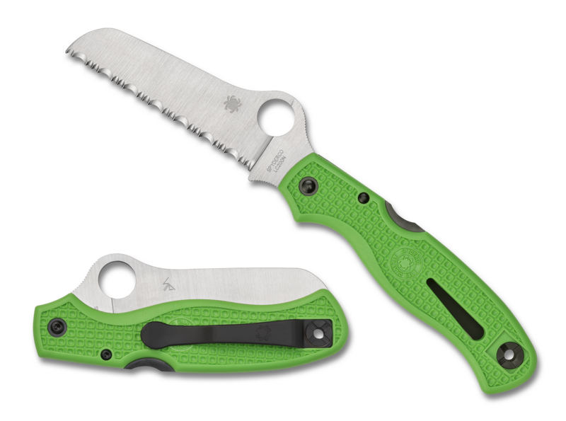 Spyderco Atlantic Salt Lockback Folding Knife 3.63" LC 200 N Tool Steel Blade Green Bi-Directional Texture FRN Handle 89FSGR -Spyderco - Survivor Hand Precision Knives & Outdoor Gear Store