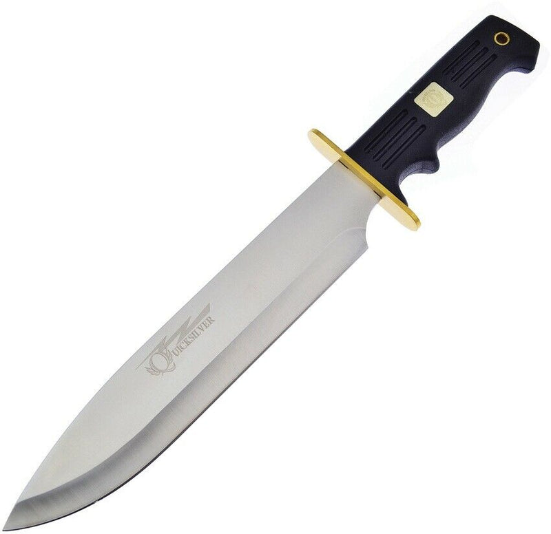Frost Cutlery Quicksilver Bowie Fixed Knife 9.75" 3Cr13 Steel Blade Black Rubber Handle S578 -Frost Cutlery - Survivor Hand Precision Knives & Outdoor Gear Store