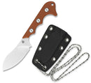 QSP Knife Neckmuk Neck Fixed Knife 2.88" D2 Tool Steel Blade Brown Linen Micarta Handle 125E -QSP Knife - Survivor Hand Precision Knives & Outdoor Gear Store