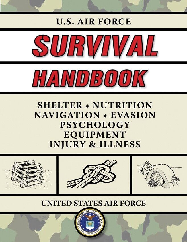 U.S Air Force Survival Hand Book First Aid Map-Less Navigation Knots Shelter 420 -Books - Survivor Hand Precision Knives & Outdoor Gear Store