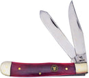 Frost Cutlery Trapper Pocket Knife Stainless Steel Blades Dark Red Smooth Bone Handle T312BRSB -Frost Cutlery - Survivor Hand Precision Knives & Outdoor Gear Store