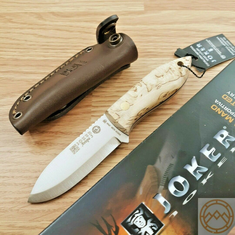 Joker Avispa Fixed Knife 3.25" Sandvik 14C28N Steel Full Tang Blade Curly Birch Handle RCL121 -Joker - Survivor Hand Precision Knives & Outdoor Gear Store