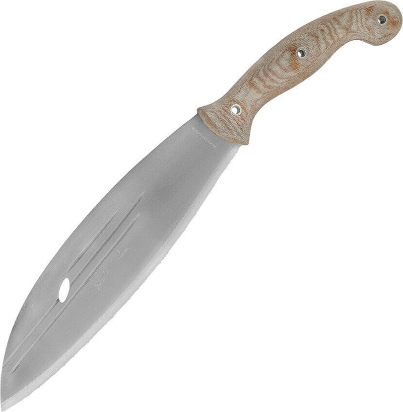 Condor Primitive Bush Fixed Machete 10" 1075HC Steel Full Blade Micarta Handle TK392499 -Condor - Survivor Hand Precision Knives & Outdoor Gear Store