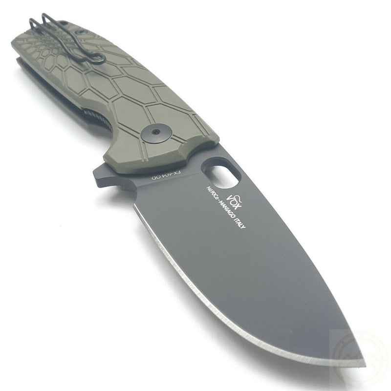 Fox Core Linerlock Folding Knife 3.13" N690 Steel Blade OD Green FRN Handle 604OD -Fox - Survivor Hand Precision Knives & Outdoor Gear Store