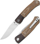 QSP Knife Gannet Folding Knife 3.38" 154CM Steel Blade Brown Micarta Handle 137B -QSP Knife - Survivor Hand Precision Knives & Outdoor Gear Store