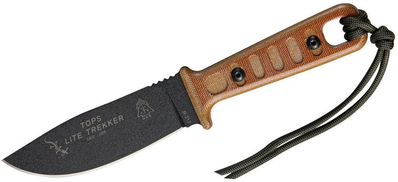 TOPS Lite Trekker Survival Fixed Knife 4.25" 1095HC Steel Blade Canvas Micarta Handle TLT01T -TOPS - Survivor Hand Precision Knives & Outdoor Gear Store