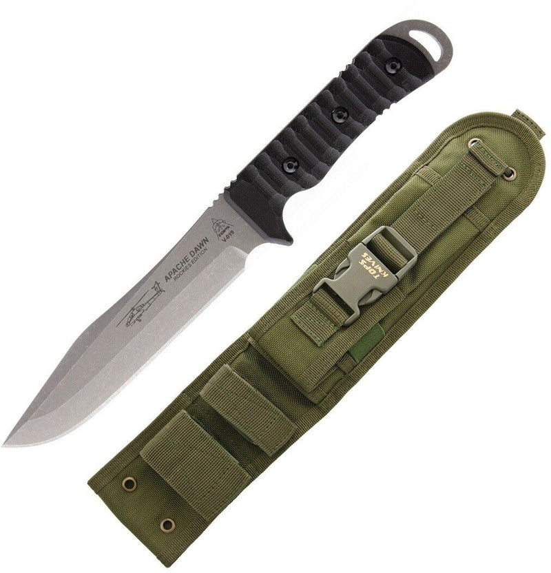 TOPS Apache Dawn Rockies Fixed Knife 6.75" 1095HC Steel Blade Black G10 Handle APAD02 -TOPS - Survivor Hand Precision Knives & Outdoor Gear Store