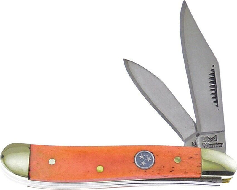 Frost Cutlery Peanut Pocket Knife Stainless Blades Orange Smooth Bone Handle W107VOSB -Frost Cutlery - Survivor Hand Precision Knives & Outdoor Gear Store