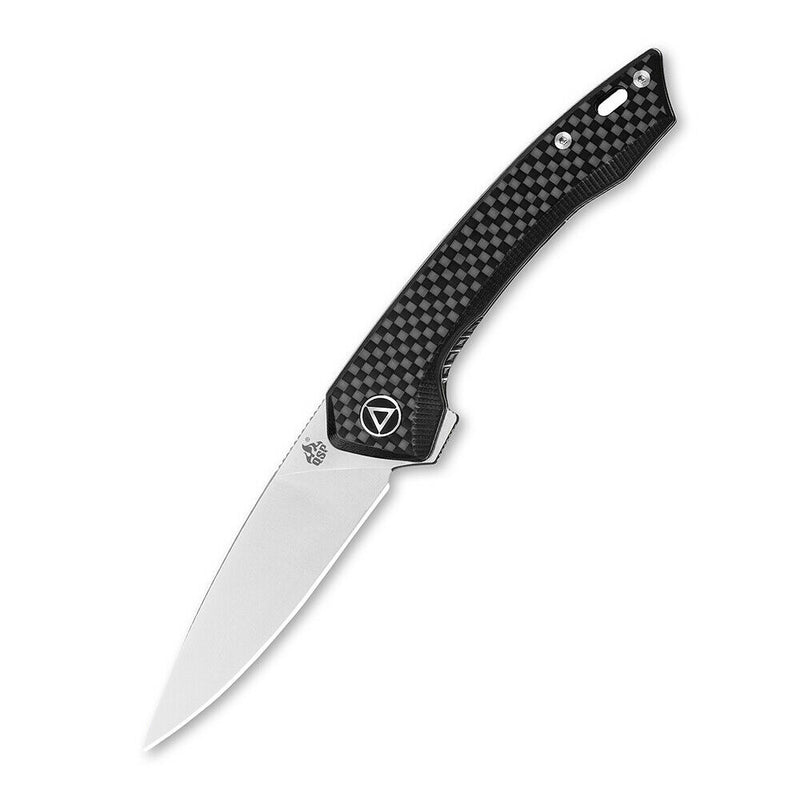 QSP Knife Leopard Folding Knife 3" 14C28N Steel Blade Black Carbon Fiber Handle 135A -QSP Knife - Survivor Hand Precision Knives & Outdoor Gear Store