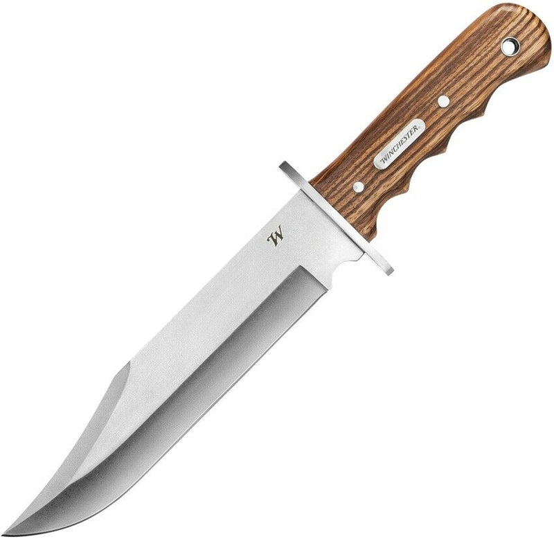 Winchester Double Barrel Fixed Knife 8.5" Stainless Steel Blade Finger Grooved Zebra Wood Handle 435 -Winchester - Survivor Hand Precision Knives & Outdoor Gear Store