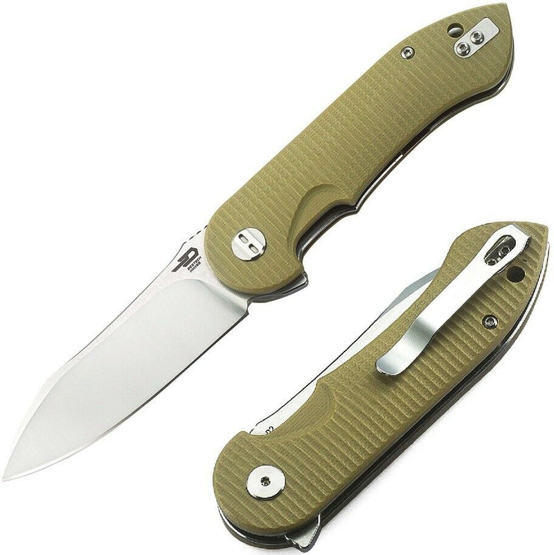 Bestech Torpedo Linerlock Folding Knife 3" D2 Tool Steel Blade Beige G10 Handle G17B1 -Bestech Knives - Survivor Hand Precision Knives & Outdoor Gear Store