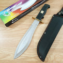 Frost Cutlery Quicksilver Bowie Fixed Knife 9.75" Stainless Steel/Drop Point Blade Black Rubber Handle S577 -Frost Cutlery - Survivor Hand Precision Knives & Outdoor Gear Store