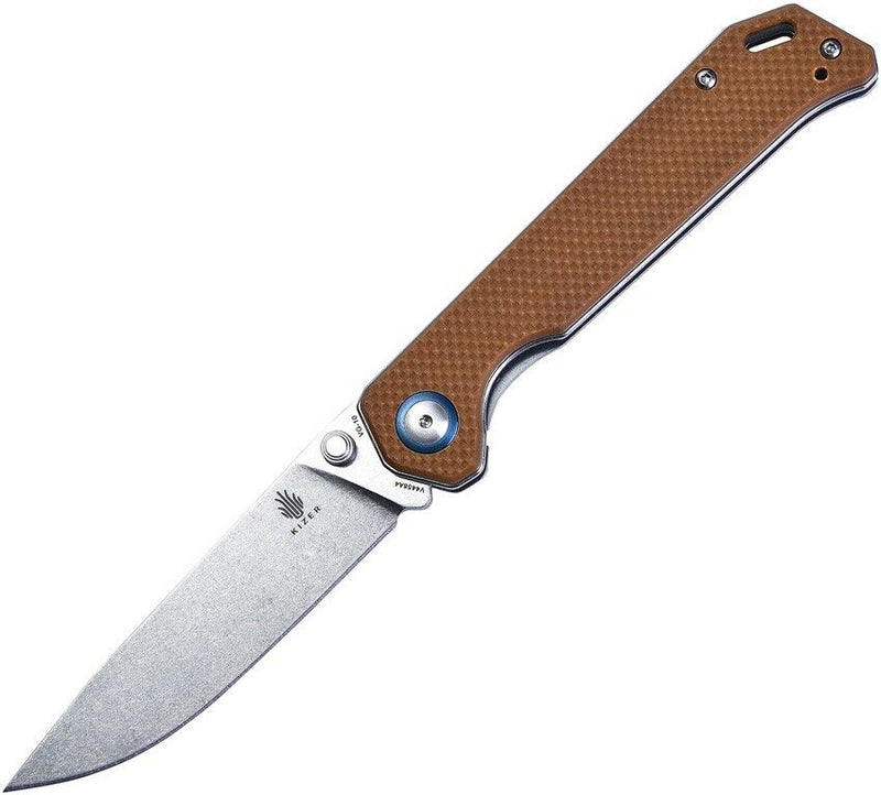 Kizer Cutlery Begleiter Vanguard Folding Knife 3.63" VG-10 Steel Blade Tan G10 Handle KIV4458A4 -Kizer Cutlery - Survivor Hand Precision Knives & Outdoor Gear Store