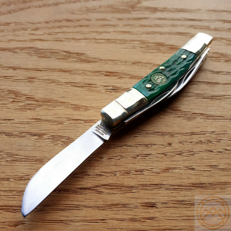 Hen & Rooster Congress Pocket Knife Carbon Steel Blades Green Pick Bone Handle 324CGPB -Hen & Rooster - Survivor Hand Precision Knives & Outdoor Gear Store