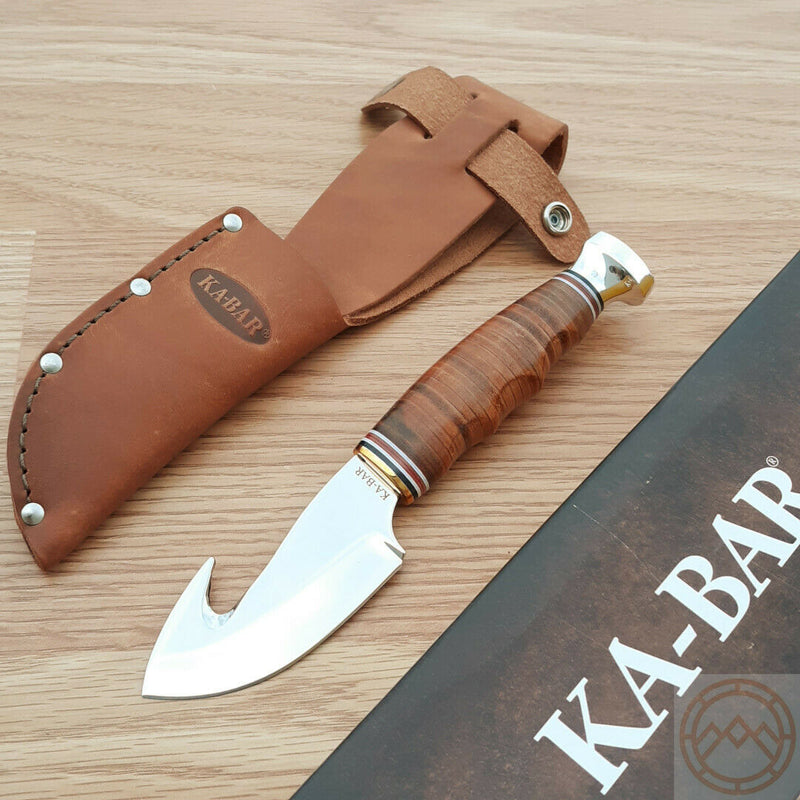 Ka-Bar Fixed Knife 3.25" Stainless Steel Blade Polished Leather/Brass/Aluminum Handle 1234 -Ka-Bar - Survivor Hand Precision Knives & Outdoor Gear Store