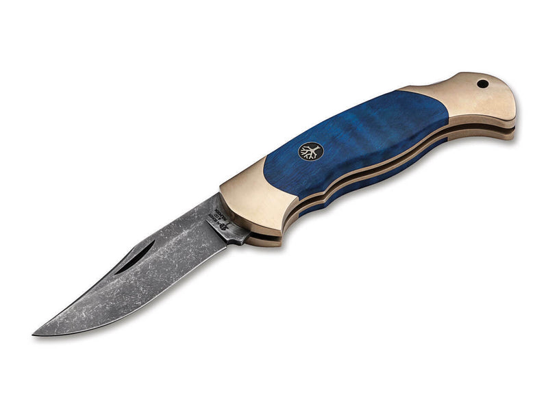 Boker Scout Lockback Folding Knife 2.88" C75 Steel Blade Blue Chestnut Wood Handle 112099 -Boker - Survivor Hand Precision Knives & Outdoor Gear Store